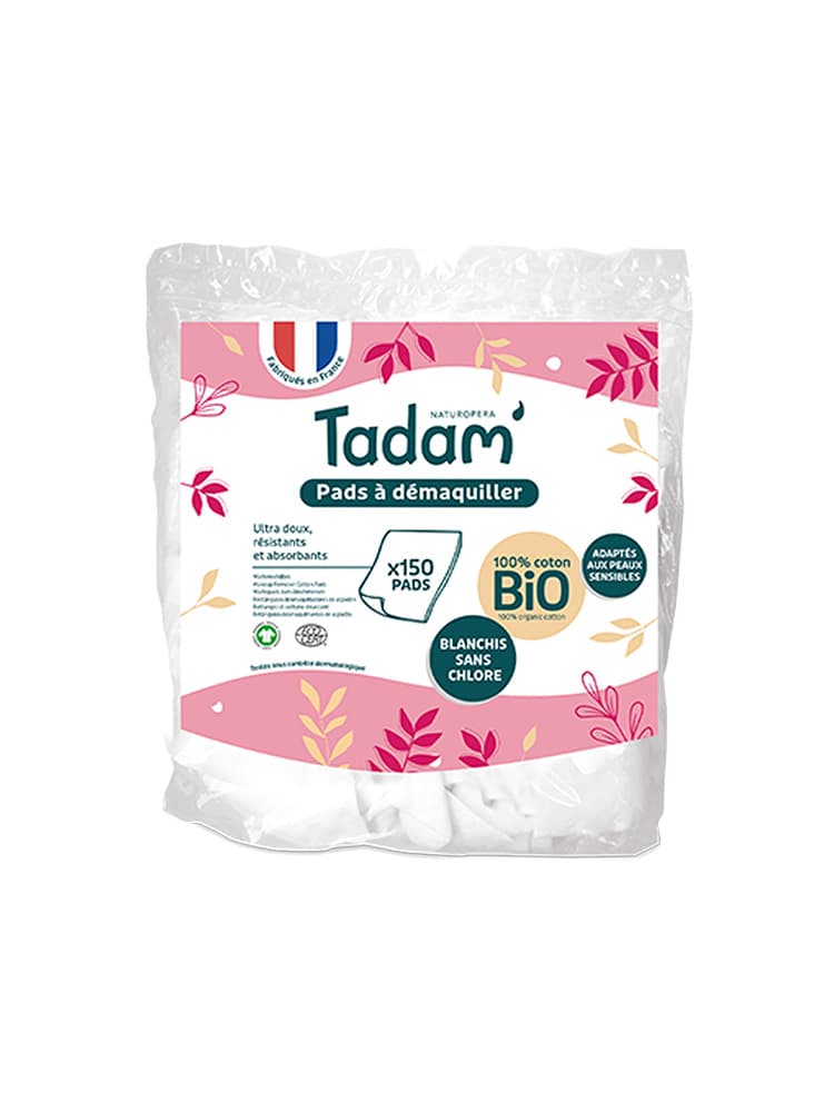 Tadam Pads à Démaquiller en Coton 100% Bio X150