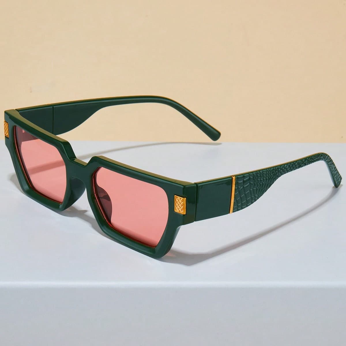 1 pièce Lunettes de soleil à la mode pour festival de musique avec cadre géométrique pour hommes, pour la protection solaire et la décoration,